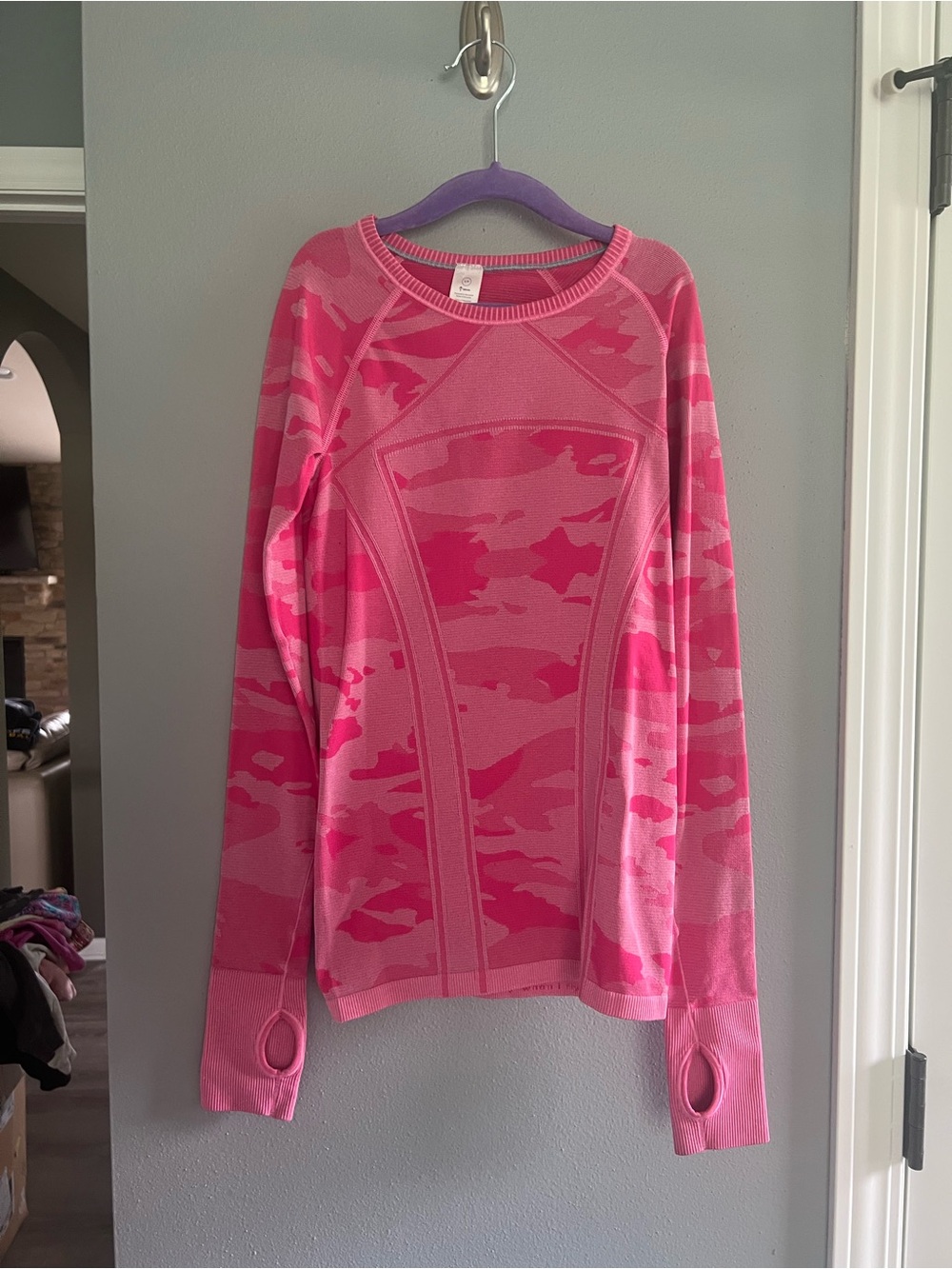 Ivivva Pink Camo Seamless Long Sleeve Top